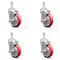 Service Caster 5 Inch Red Polyurethane Swivel 10mm Threaded Stem Caster Set with Brake SCC-TS20S514-PPUB-RED-TLB-M1015-4 - alternate 1